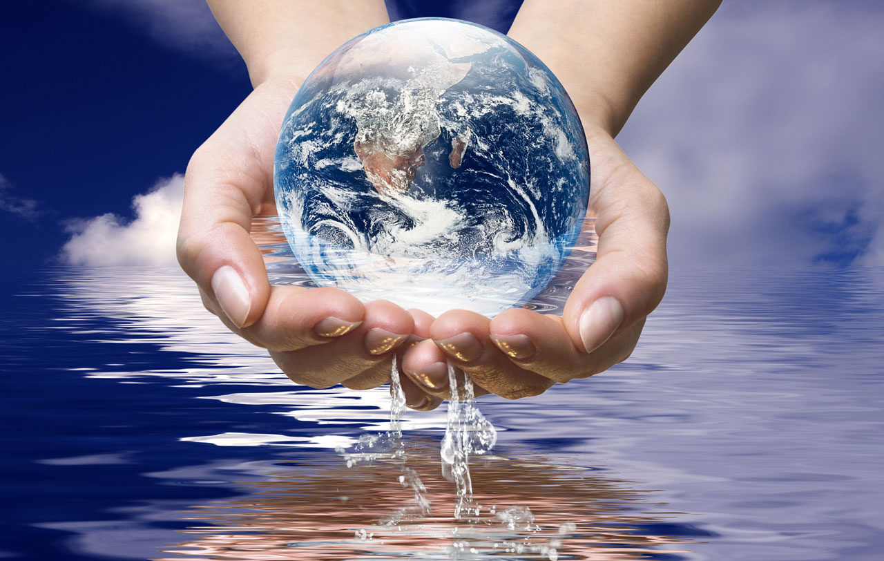 Rheuma Akademie Weltkugel Hände Wasser